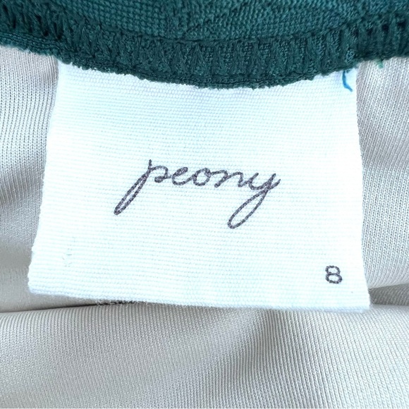 Peony Textured Belted High-Waisted Tie Two Piece Swimsuit Bikini Green Small - Picture 10 of 16